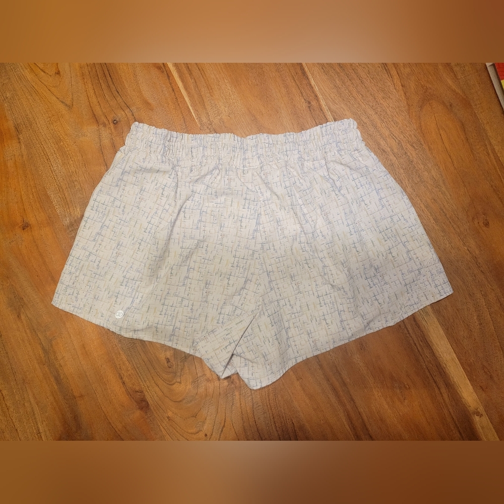 CALIA by Carrie Underwood Cream and Blue Athletic Shorts